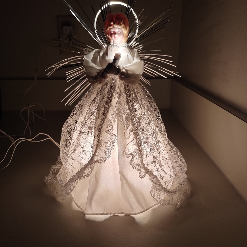 Christmas Angel With Lights, for Table / Top of Tree.